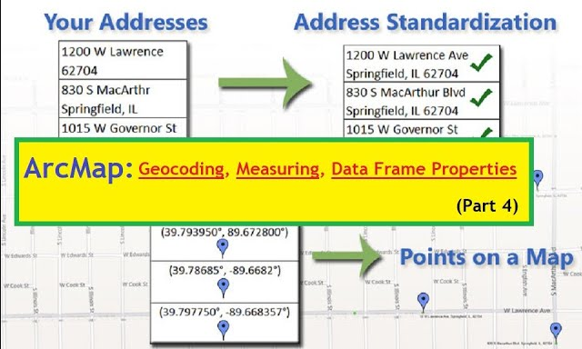 ArcMap: Geocoding - Measuring - Data Frame Properties - Complete ArcGIS Course - Urdu / Hindi - Part 4