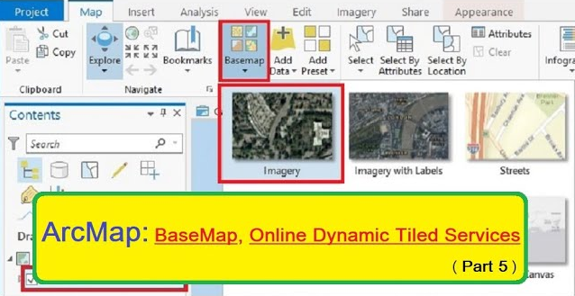 ArcMap: Basemap - Satellite Imagery - Dynamic Service - Complete ArcGIS Course - Urdu / Hindi - Part 5