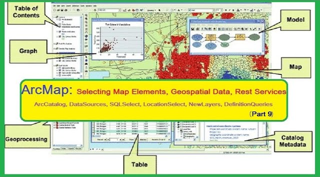ArcMap: Selection Map Element - Geospatial Data - Rest Service - ArcGIS Course - Urdu / Hindi - Part 9