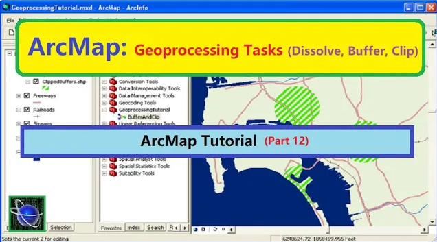 ArcMap: Geoprocessing Tasks - Dissolve - Buffer - Clip - ArcGIS Course - Urdu / Hindi - Part 12