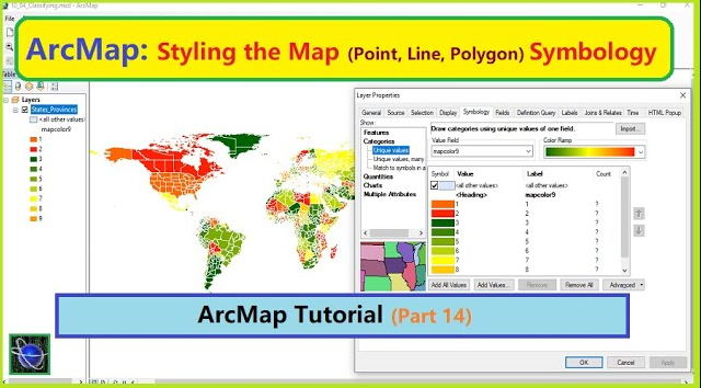 ArcMap: Styling the Map (Point - Line - Polygon) Symbology - ArcGIS Course - Urdu / Hindi - Part 14