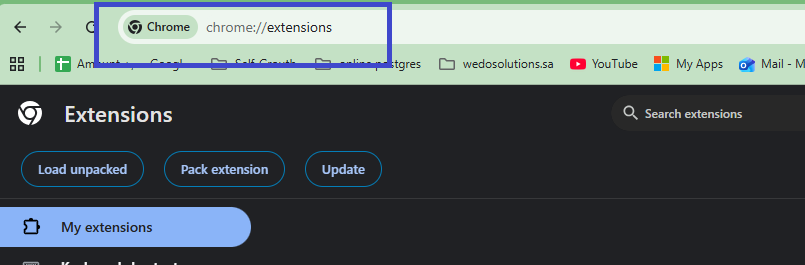 Open Chrome Extensions page